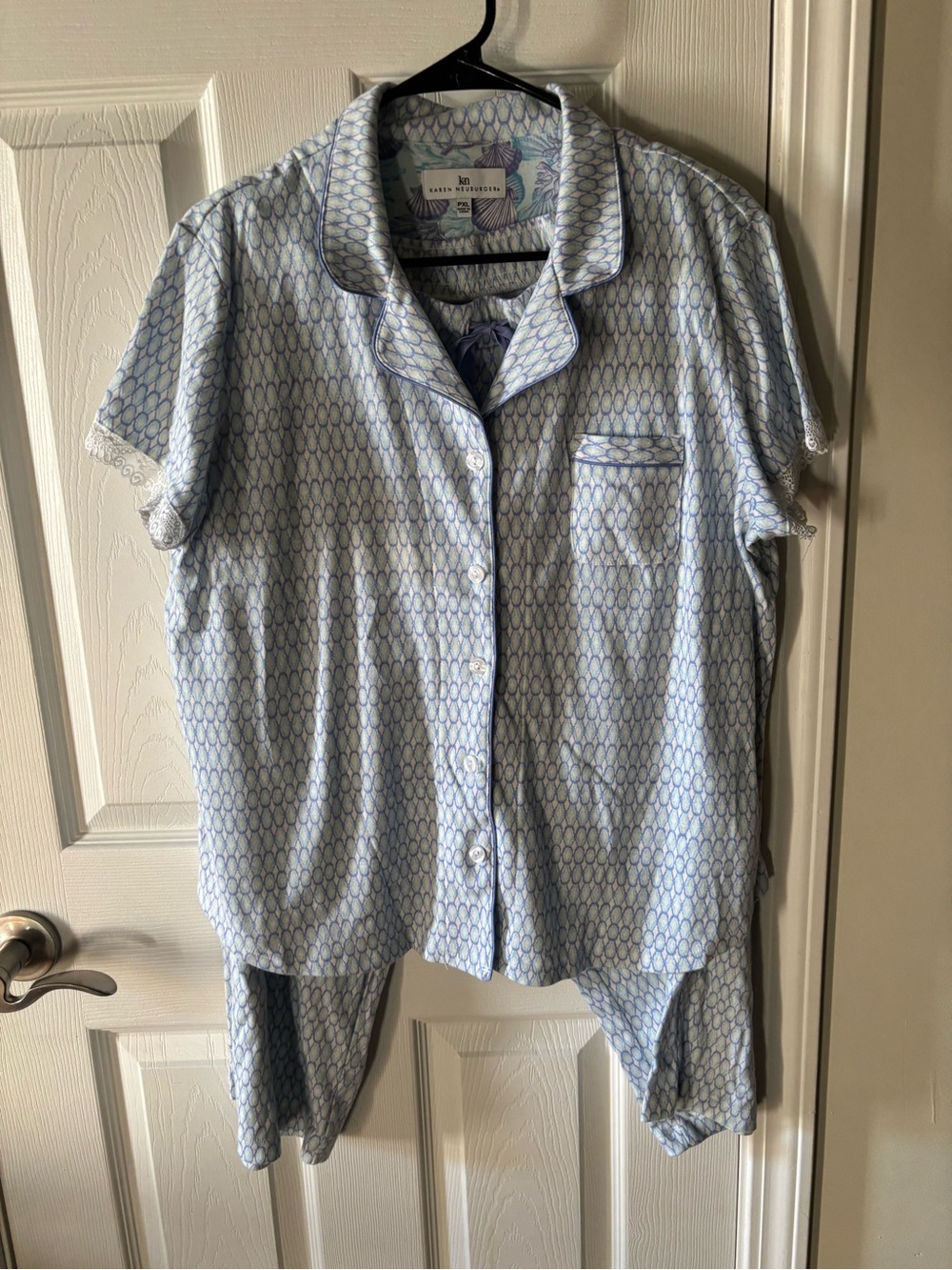 Karen Neuburger Light Blue & White Button-Front Kids Top